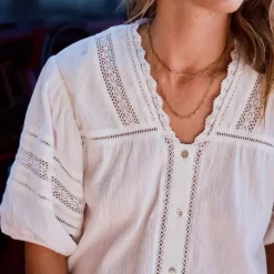Blouse Freeman T Porter femme Oriane en coton blanc