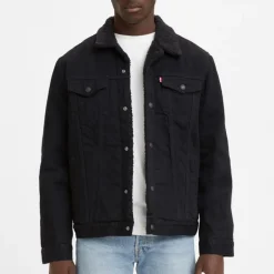 Blouson en jean doublée sherpa Levis homme trucker noir