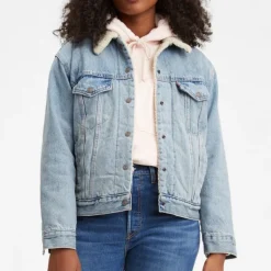 Blouson en jean fourré Levis femme Sherpa Trucker strangerways