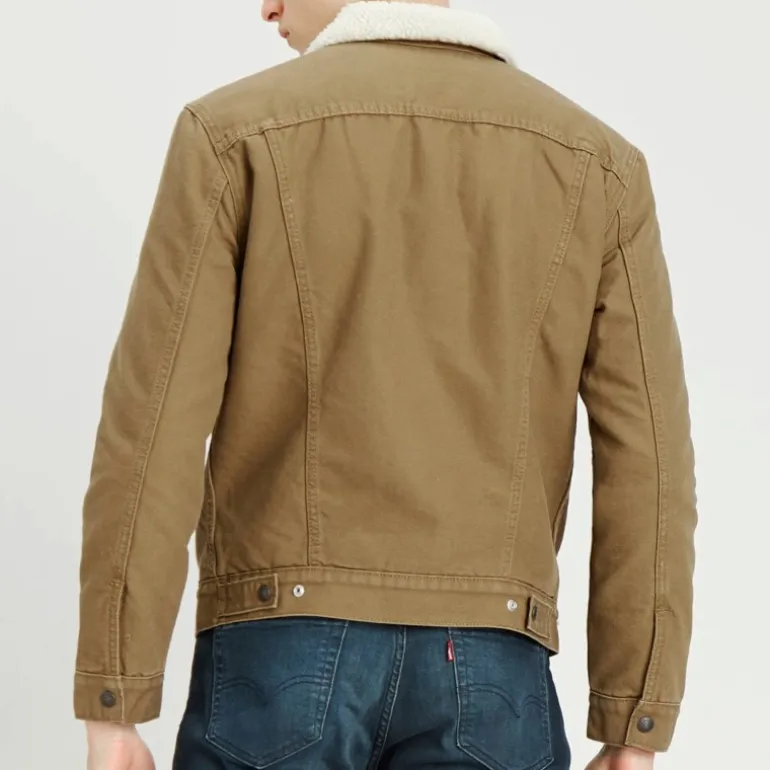 Blouson Levi's ® homme modèle Canvas Sherpa Trucker coloris cougar