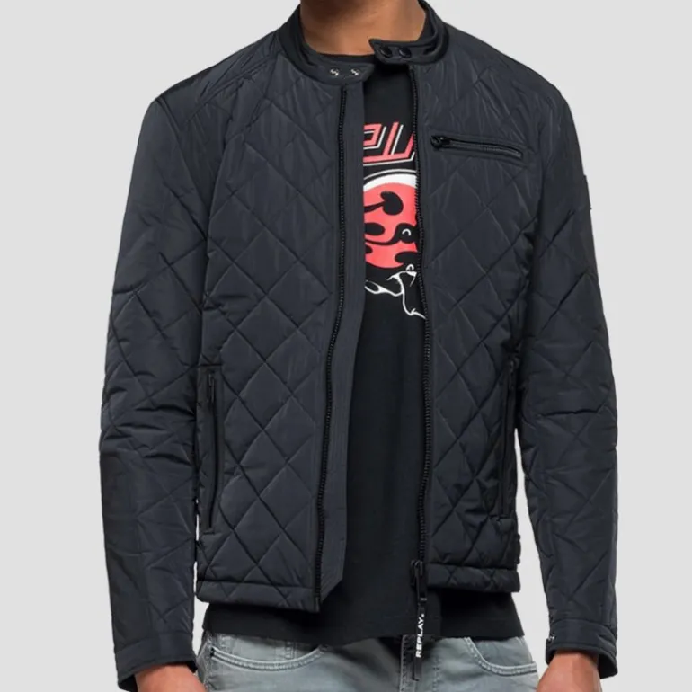 Blouson veste moto noire Replay Jeans pour homme