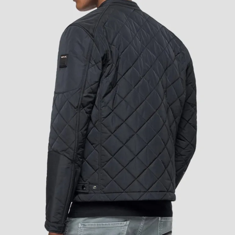Blouson veste moto noire Replay Jeans pour homme