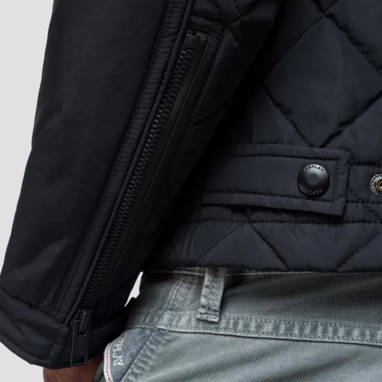 Blouson veste moto noire Replay Jeans pour homme