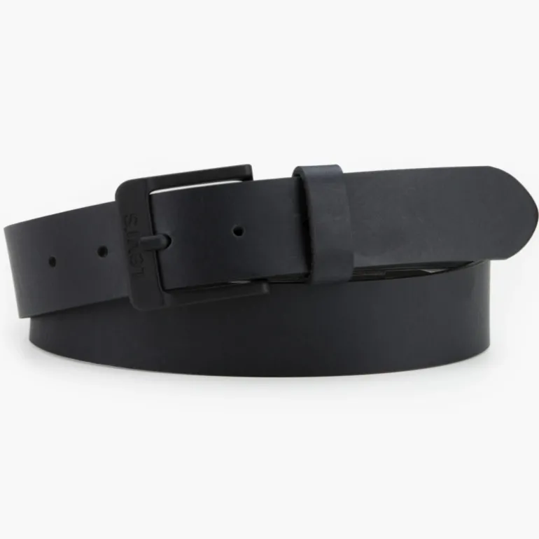 Ceinture Levis ® en cuir noir boucle noire