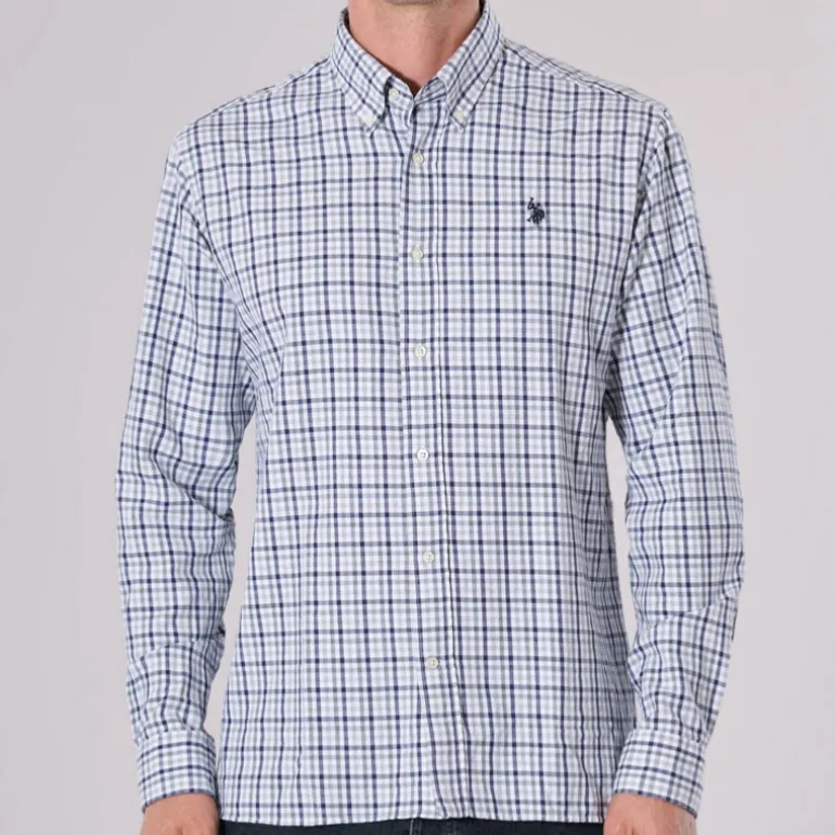 Chemise Us Polo Assn Dirk en coton blanc rayé