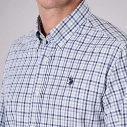 Chemise Us Polo Assn Dirk en coton blanc rayé