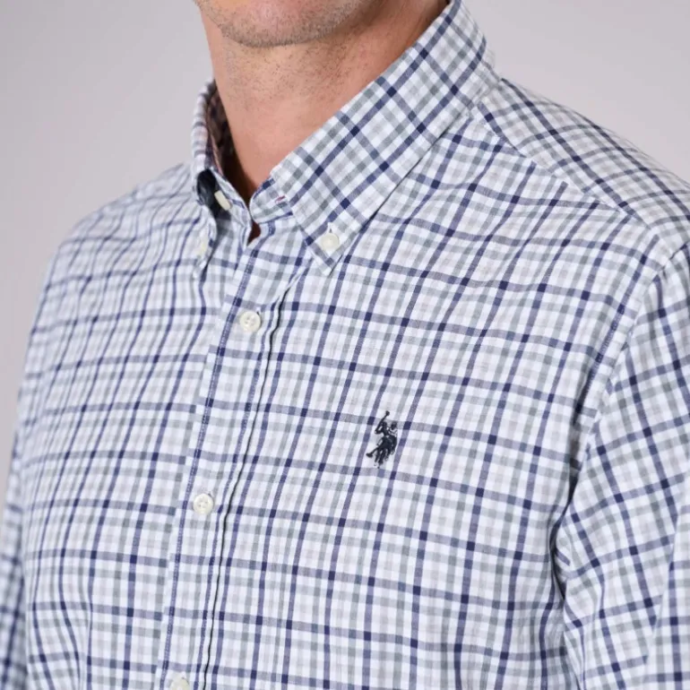 Chemise Us Polo Assn Dirk en coton blanc rayé