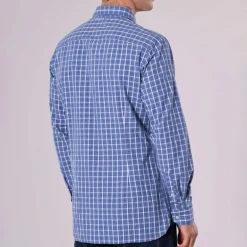 Chemise Us Polo Assn Evan en coton à carreaux bleus