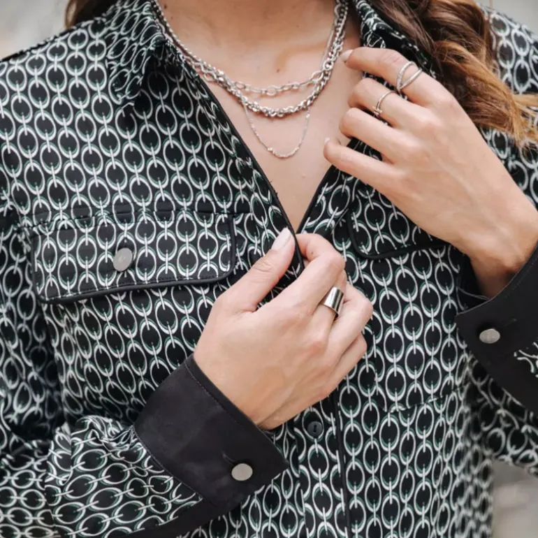 Chemisier Freeman T Porter Clorisse chain noir