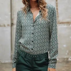 Chemisier Freeman T Porter Katy Twiggy à motifs géométriques verts