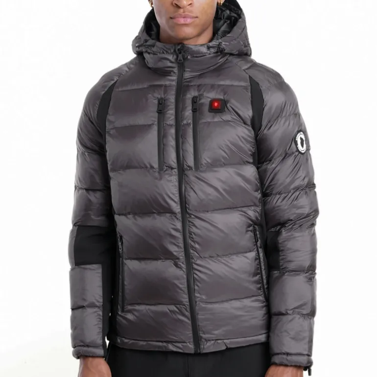 Doudoune chauffante Comme Des Loups Avoriaz grise et noire