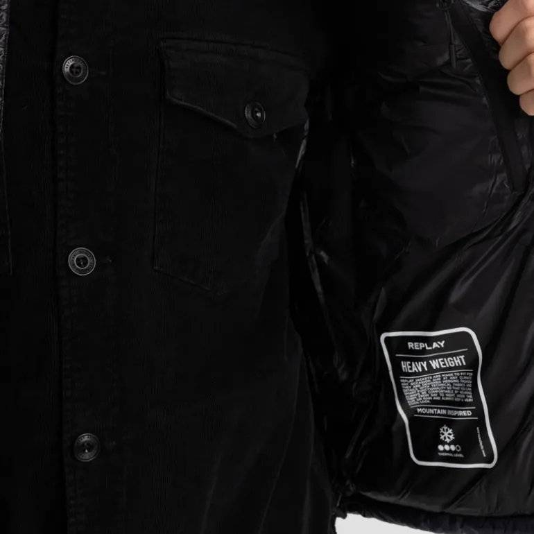 Doudoune sans manches Replay Jeans pour homme noir et bleu marine