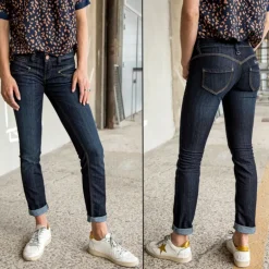freeman porter - jean femme freeman porter coupe slim " alexa " delavage " eclipse "