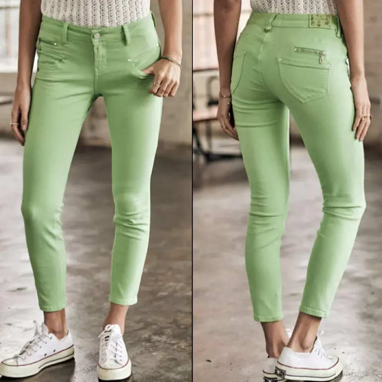 Jean 7/8 éme femme Freeman T Porter Alexa Cropped vert