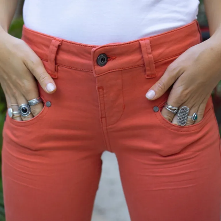 Jean 7/8 éme femme Freeman T Porter Alexa Cropped rose