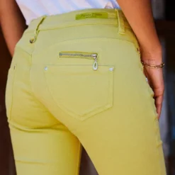 Jean 7-8 éme Freeman T Porter Alexa Cropped magic color jaune