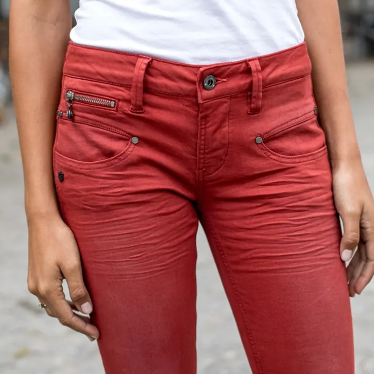 Jean femme Freeman T Porter Alexa Magic Slim rouge brick red