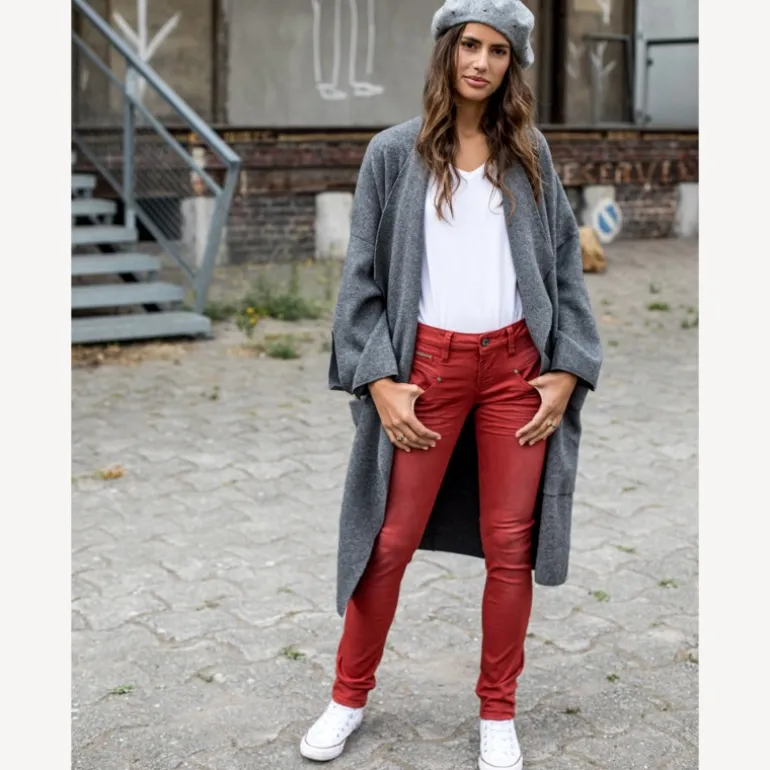 Jean femme Freeman T Porter Alexa Magic Slim rouge brick red