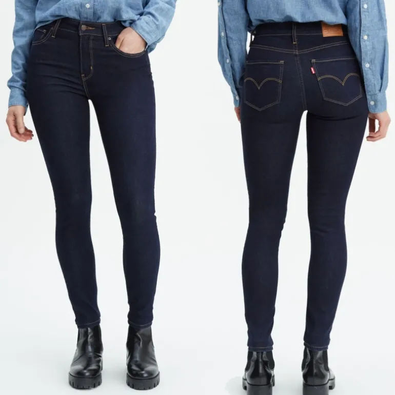Jean Levi's ® femme 721 brut blue wave rinse skinny taille haute