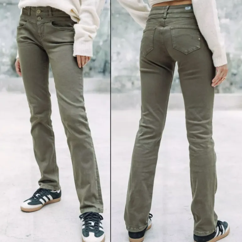 Jeans kaki Freeman T Porter femme Madie