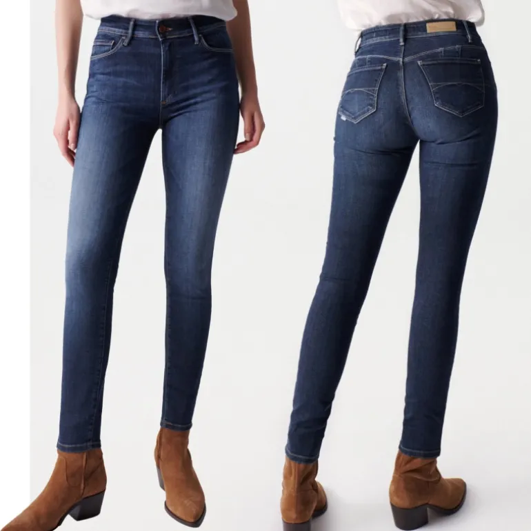 Jeans Salsa Destiny coupe skinny taille haute dark wash