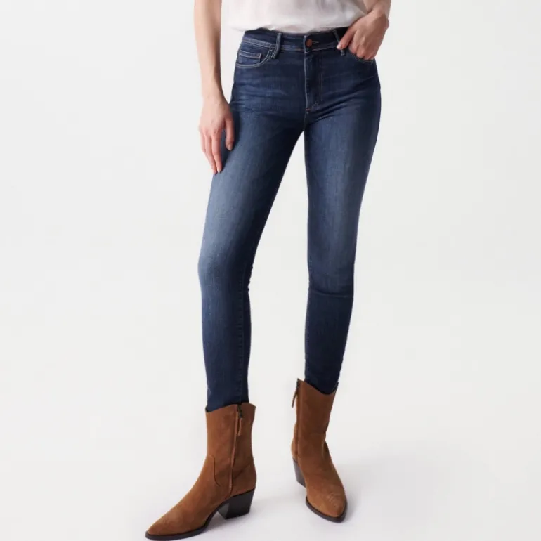 Jeans Salsa Destiny coupe skinny taille haute dark wash