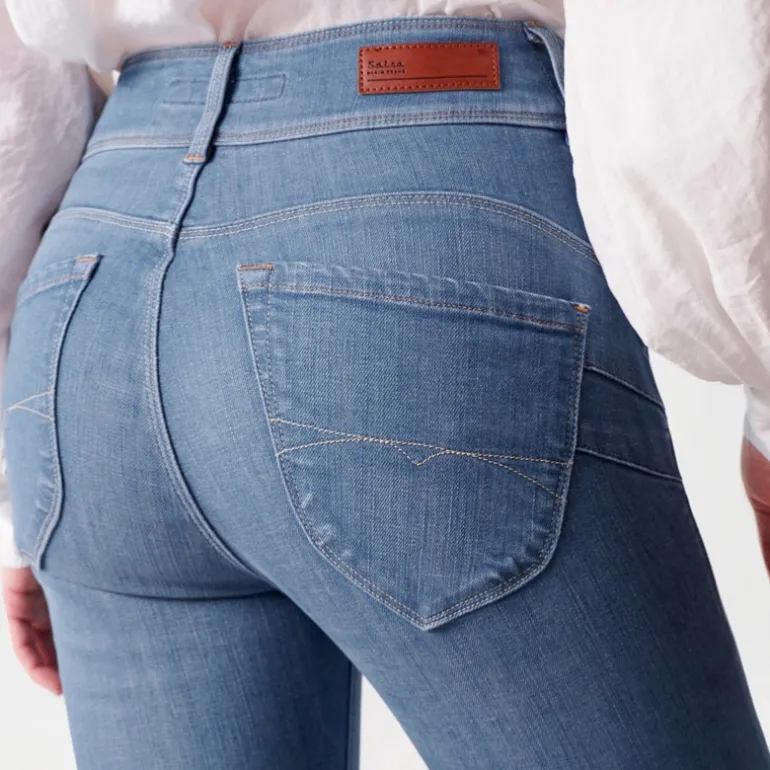 Jeans Salsa femme Secret coupe droite bleu clair