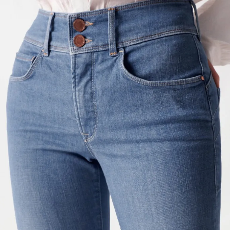 Jeans Salsa femme Secret coupe droite bleu clair