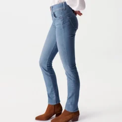 Jeans Salsa femme Secret coupe droite bleu clair