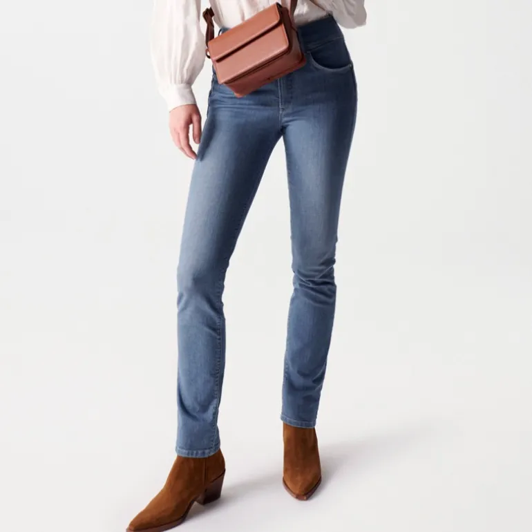 Jeans Salsa femme Secret coupe droite bleu clair