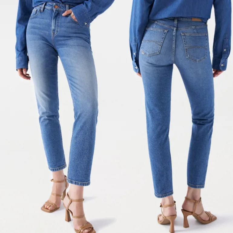 Jeans Salsa femme True Cropped Slim bleu medium wash