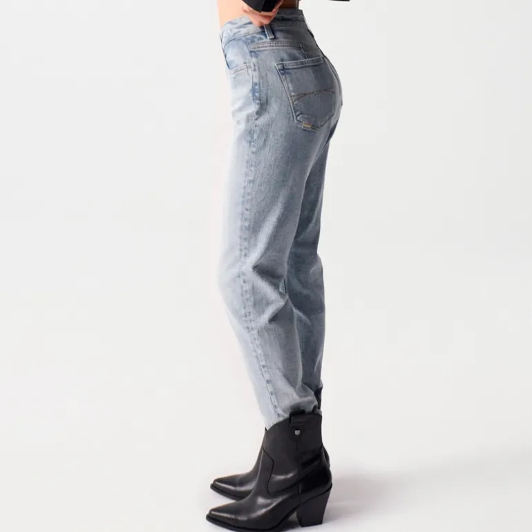 Jeans Salsa femme True Cropped Slim bleu clair
