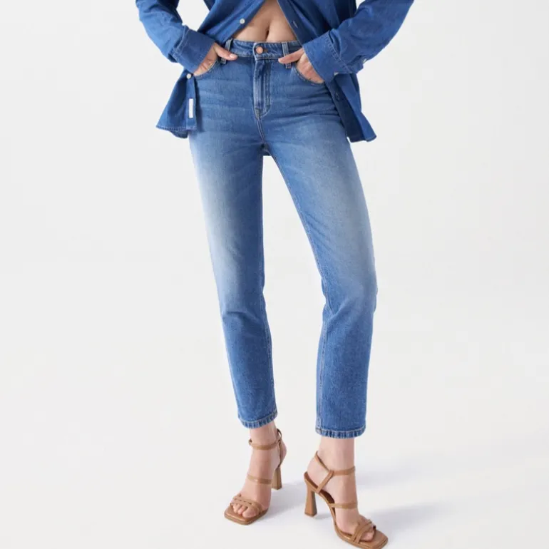 Jeans Salsa femme True Cropped Slim bleu medium wash