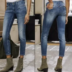 Jeans slim 7-8eme femme Freeman T Porter Alexa cropped Pacific