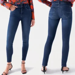 Jeans slim Salsa femme Secret bleu foncé