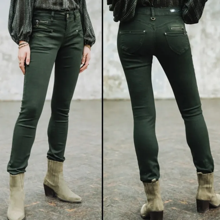 Pantalon / Jeans femme Freeman T Porter Alexa Slim vert