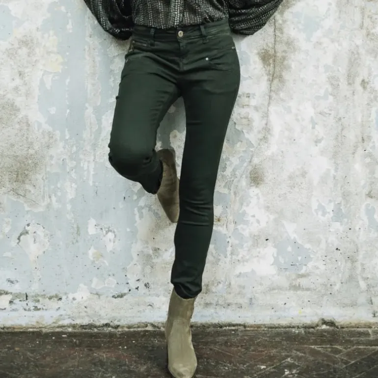 Pantalon / Jeans femme Freeman T Porter Alexa Slim vert