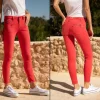 Pantalon 7/8 éme taille haute femme Freeman T Porter Alexa Cropped rouge