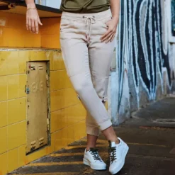 Pantalon cargo femme Freeman T Porter Celine Smooth beige