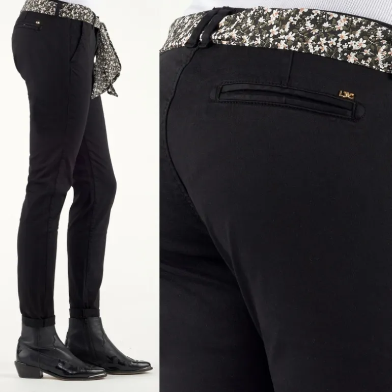 Pantalon chino femme Le Temps des Cerises Lidy noir