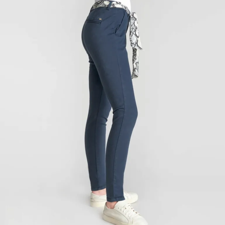 Pantalon chino femme Le Temps des Cerises Dyli bleu marine