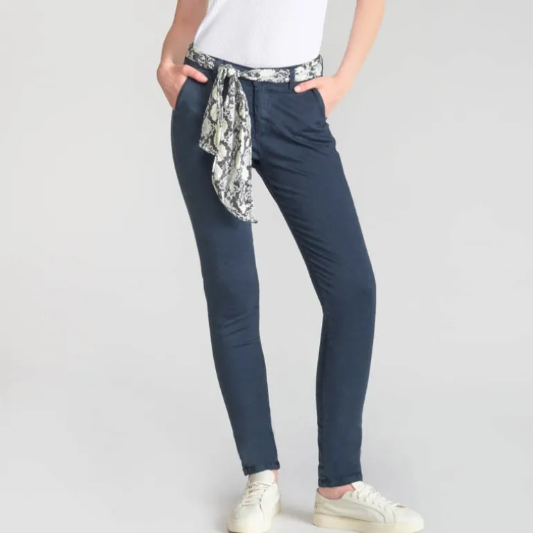 Pantalon chino femme Le Temps des Cerises Dyli bleu marine