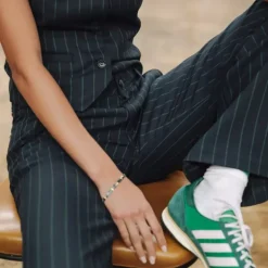 Pantalon flare Freeman T Porter femme Agatha marine rayé vert
