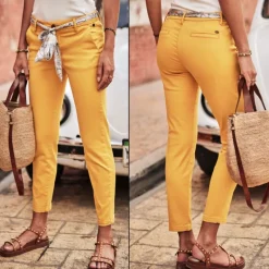 Pantalon Freeman T Porter femme Claudia jaune