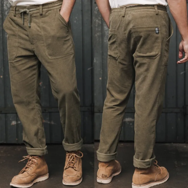 Pantalon velours Freeman T Porter homme Jake Corduroy kaki
