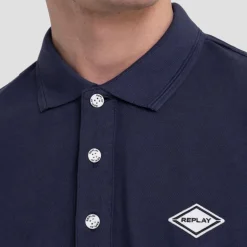 Polo bleu marine Replay Jeans pour homme