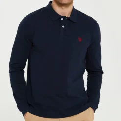 Polo manches longues Us Polo Assn bleu marine