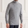Pull col roulé Superdry homme gris 100% laine merinos
