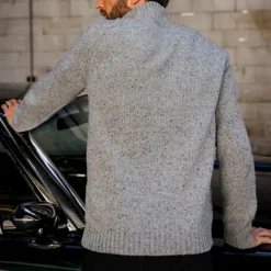 Pull en laine col camionneur Freeman T Porter Franky Kiruna gris