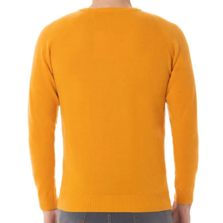 Pull en laine Us Polo Assn homme jaune moutarde
